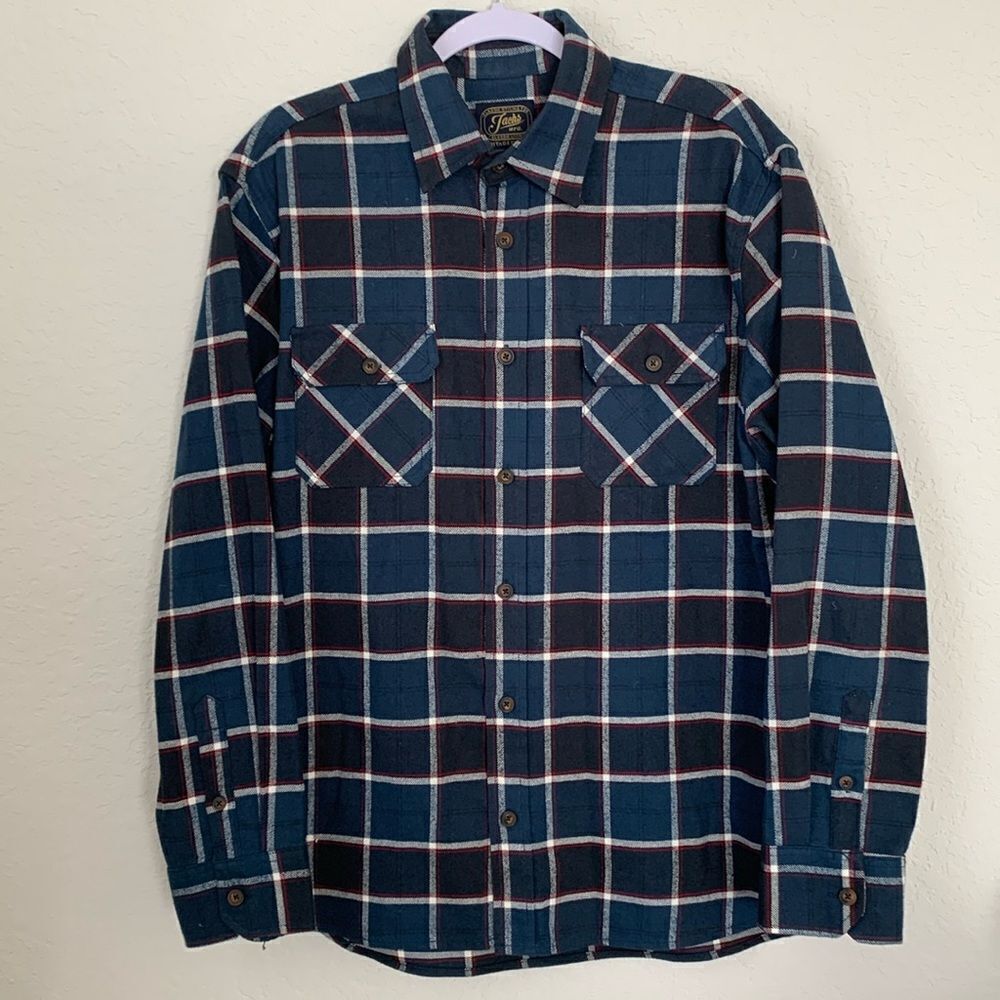 Jacks Classic Heritage Flannel Cotton Buttons Pockets Men’s Shirt Size L
